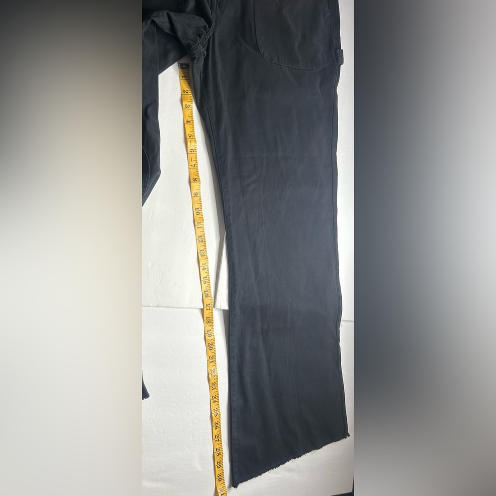 NWT Pistola Sasha Cargo High Rise Pants Womens 32 Black Relaxed Flare Frayed Hem - Picture 12 of 13